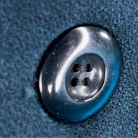 Vintage Size 8 Braetan Teal Blue Wool Coat Lined Retro Button Closure Peacock - Picture 7 of 13